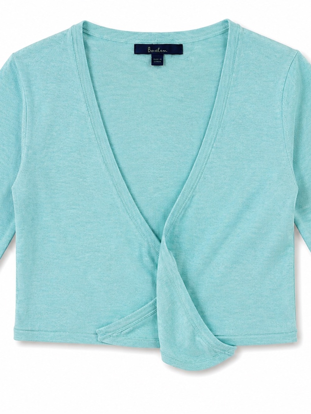 Boden Cardigan Shrug Wrap Cotton Blend in Muted Turquoise
